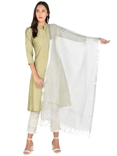 Tissue Silver Dupatta