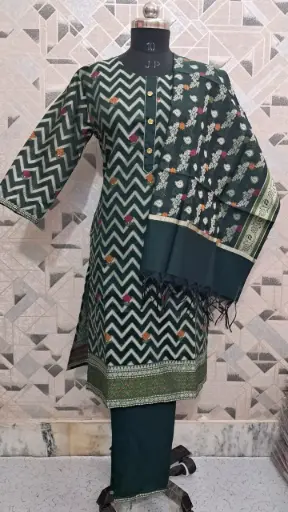 Maroon Jaam Cotton Suit with Floral Digital Print Dupatta